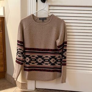 Title Nine Women’s Wool and Silk Sweater size Small tribal native camel